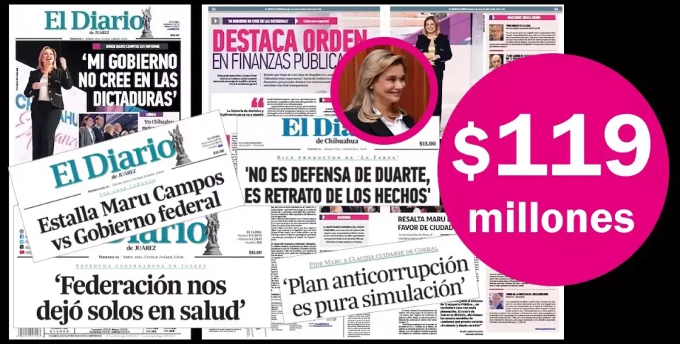 Maru Campos paga $119 millones a El Diario para lavar su imagen y golpear a sus críticos